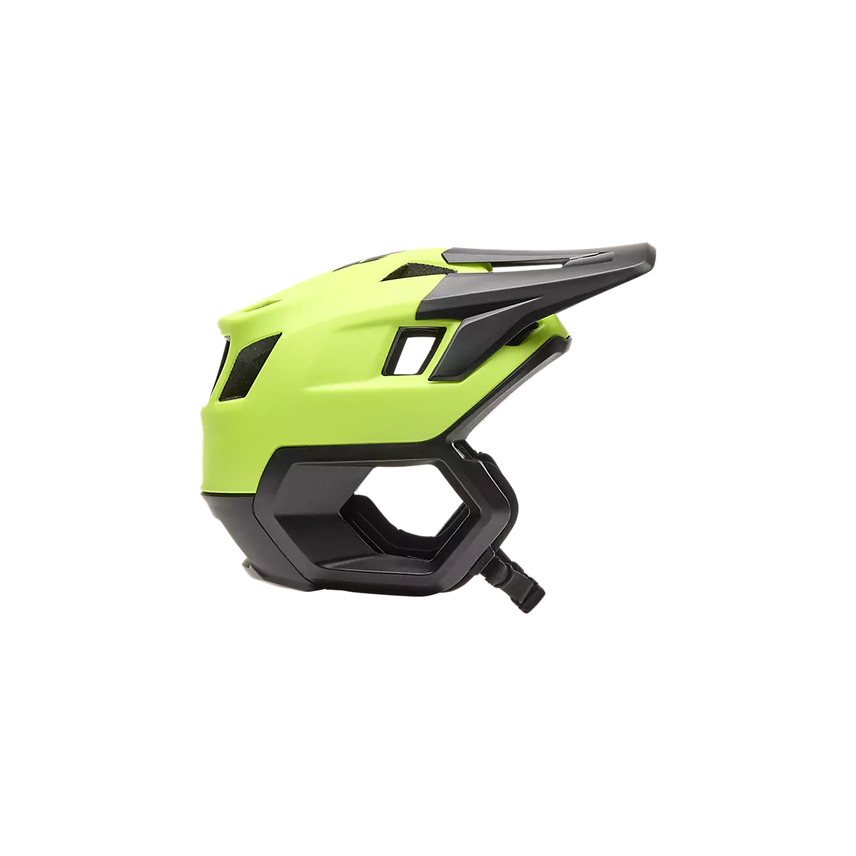 lateral del Casco Enduro Fox Dropframe Mips New logo 31931-130 amarillo y negro