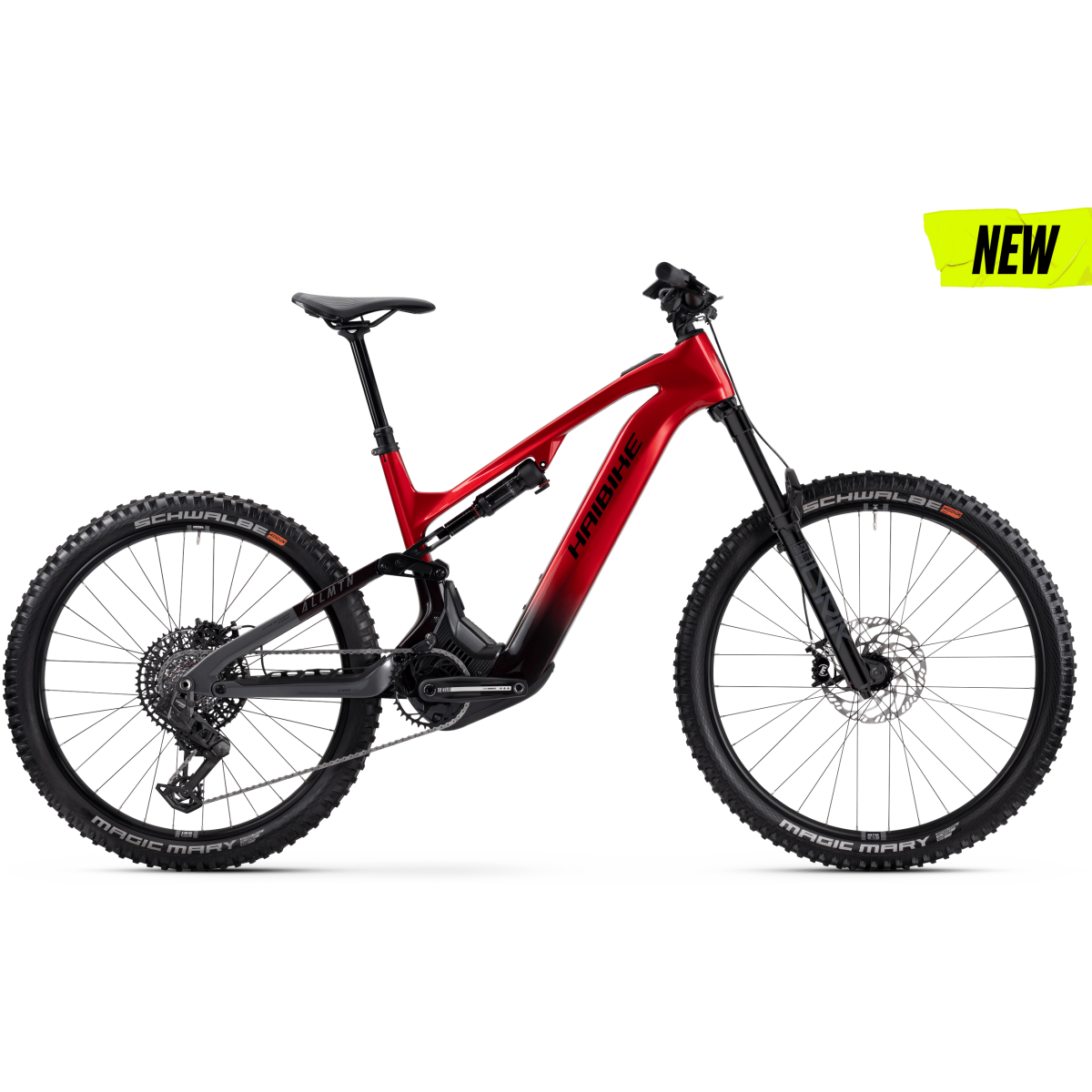 Bicicleta eléctrica Haibike Allmtn CF9 Carbono Bosch Cx Gen5 800Wh, mullet, rojo y negro, eagle t-type