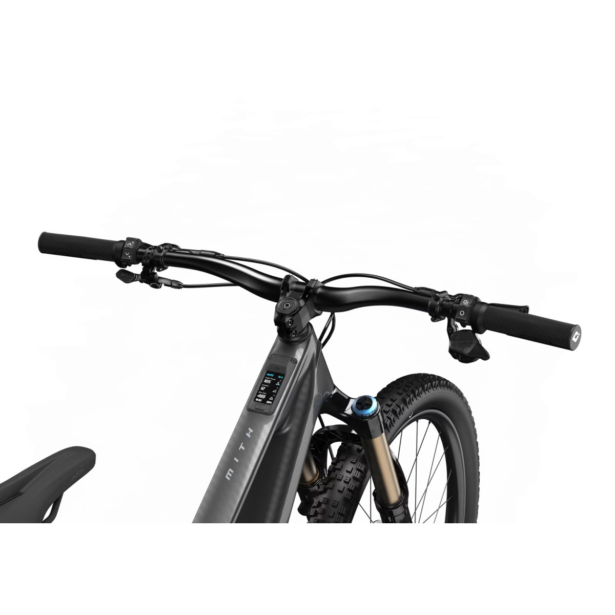 cuadro de carbono vista lateral Ebike de enduro Unno Mith Pro 2025 Dji Avinox 800Wh. barcelona