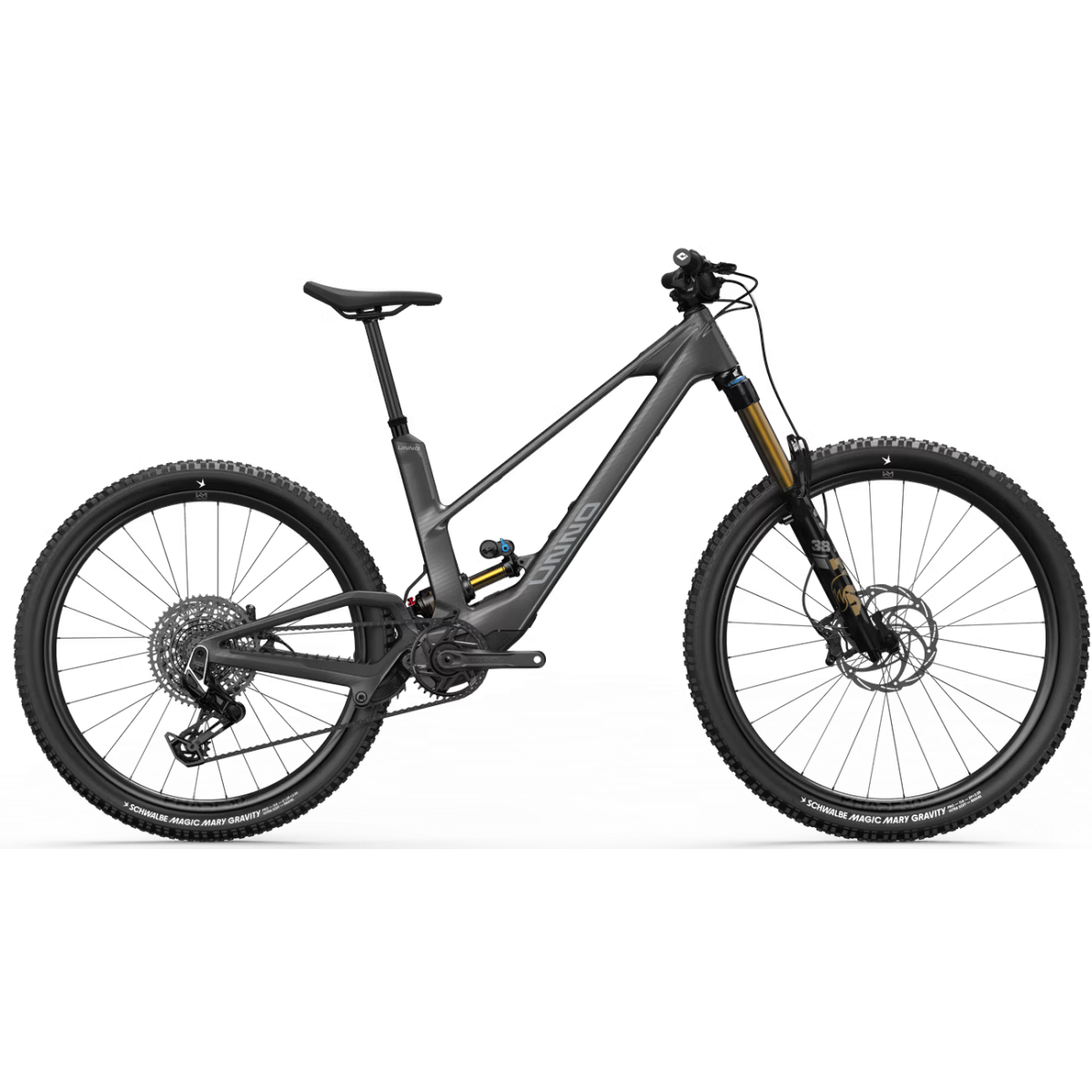 vista lateral Ebike de enduro Unno Mith Pro 2025 Dji Avinox 800Wh. barcelona