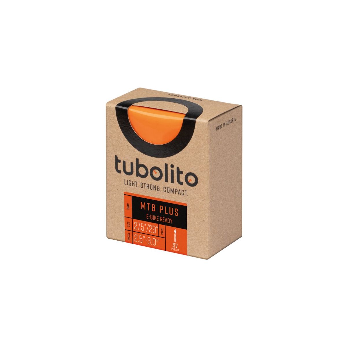 Cámara Tubolito de 27.5"/29" PLus para neumático de  2,5"-3,0" on presta (fina) de 42mm de longitud y un peso de 110gR