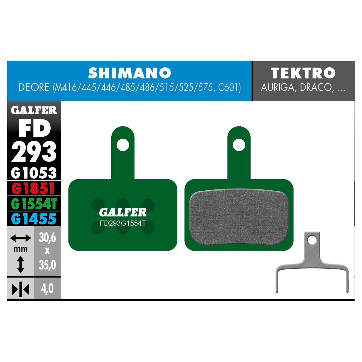Pastillas de freno Galfer PRO Shimano Deore FD293G1554T