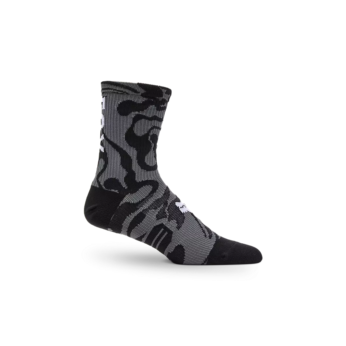 Calcetines Fox Ranger Frequency MTB 6" 15cm de altura gris y negro  33260-001