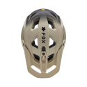 vista superior Casco de enduro Fox Speedframe Pro BackFade Mips 33509-242 color crema y negro