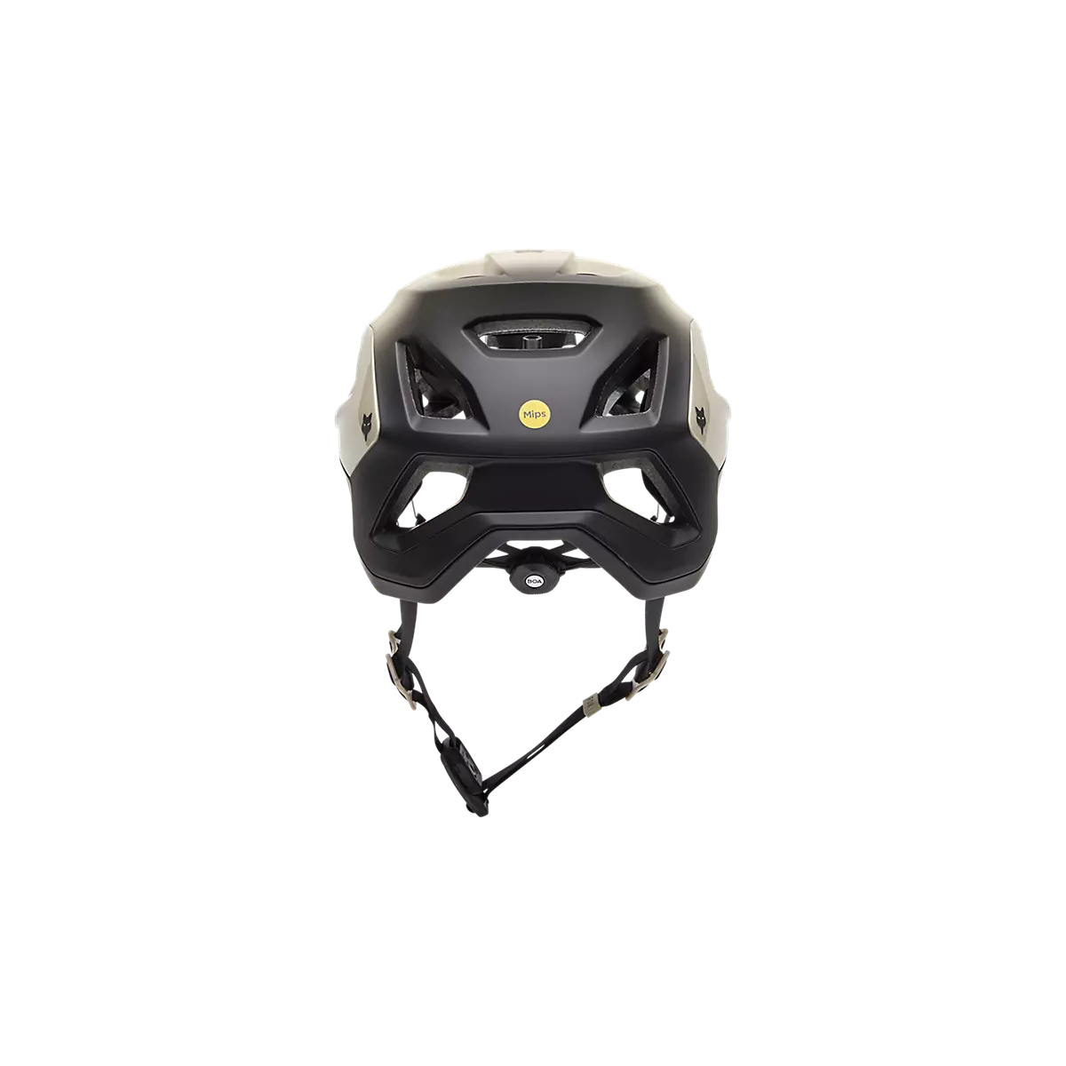 vista trasera Casco de enduro Fox Speedframe Pro BackFade Mips 33509-242 color crema y negro