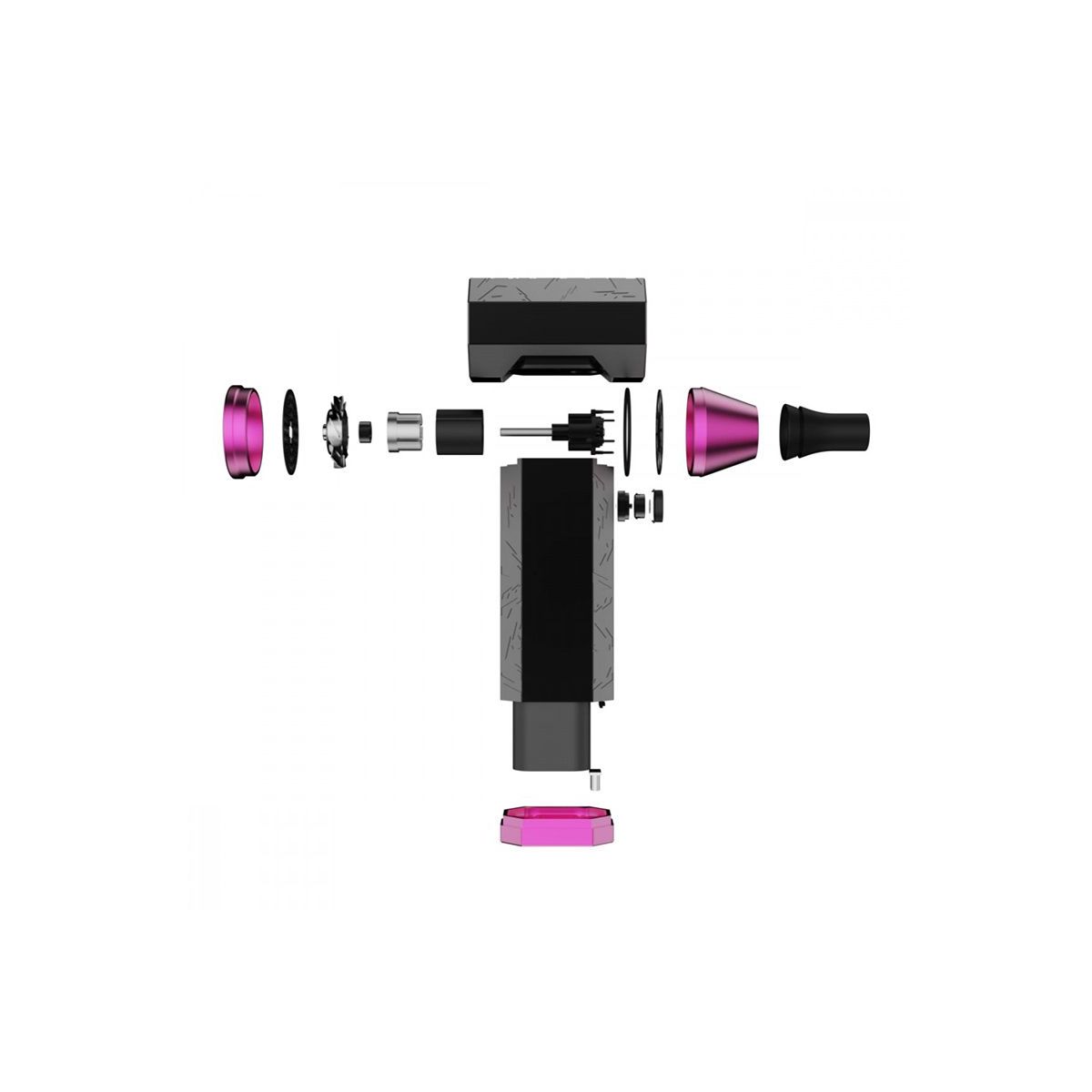 Secador MUC-OFF Blow It USB Aluminio Negro/Rosa 80W
