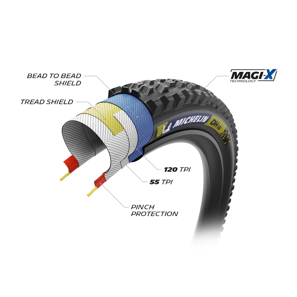 Cubierta Michelin DH 16 27.5x2.40 TR Racing Line plegable