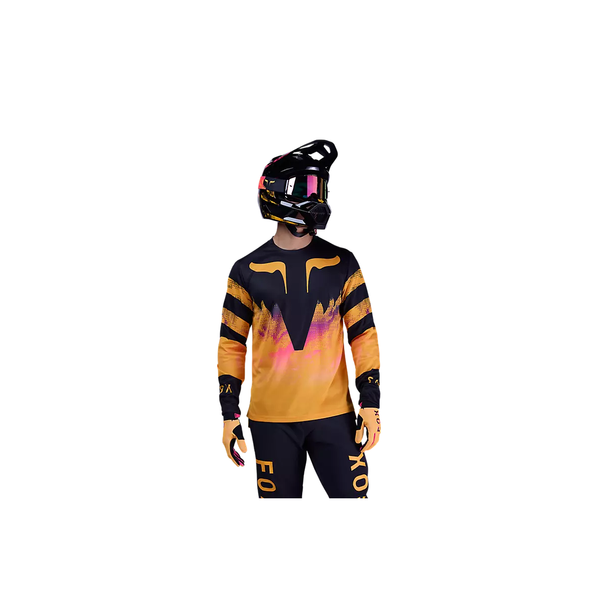 Camiseta técnica de manga larga Fox Ranger Kairos naranja y negro 36873-279