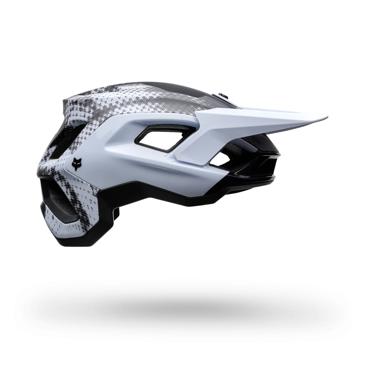 LATERAL DEL Casco Fox Speedframe Pro Sense MTB con Mips 38363 NEGRO Y BLANCO
