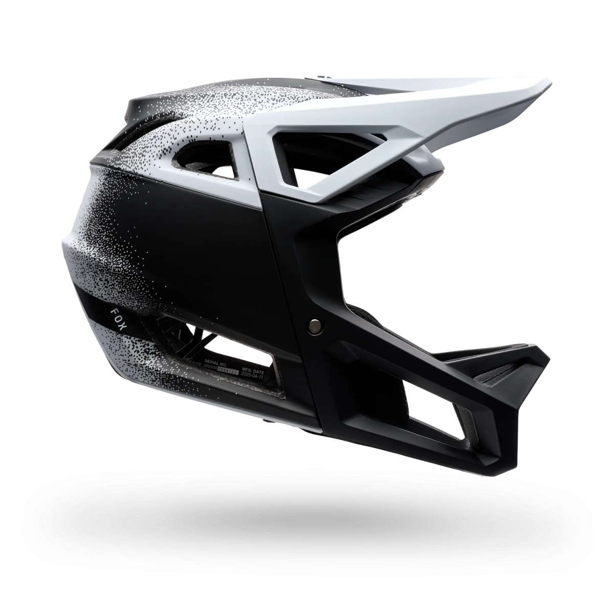 lateral Casco integral enduro Fox Proframe RS Aura integral MTB Mips blanco y negro 38340-008