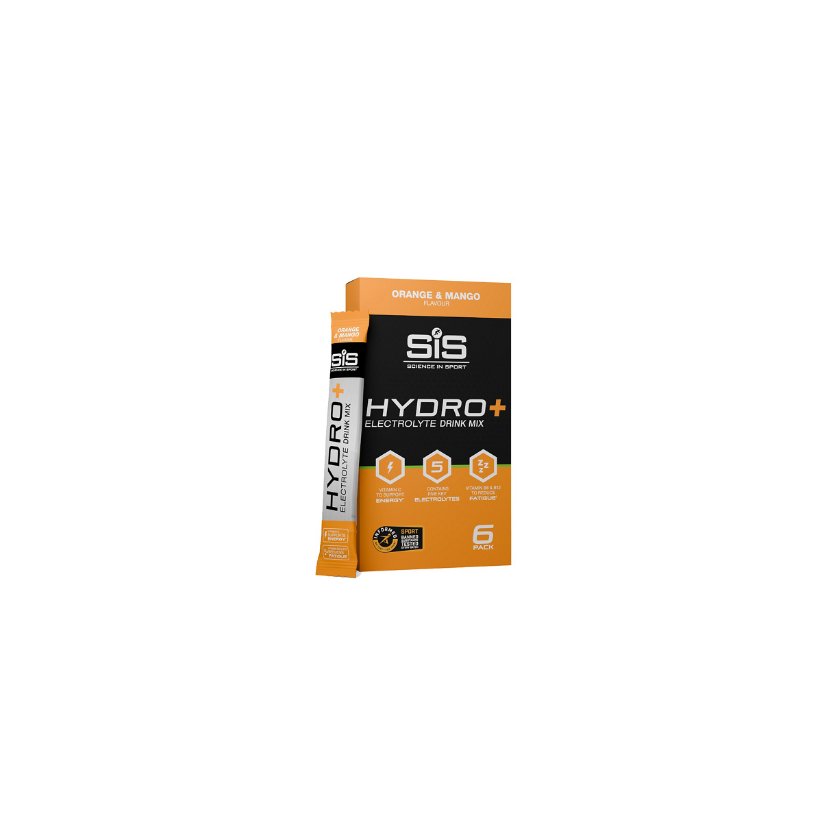 SiS GO Hydro+ Polvos Electrolitos 6 × 4,5 g naranjamango