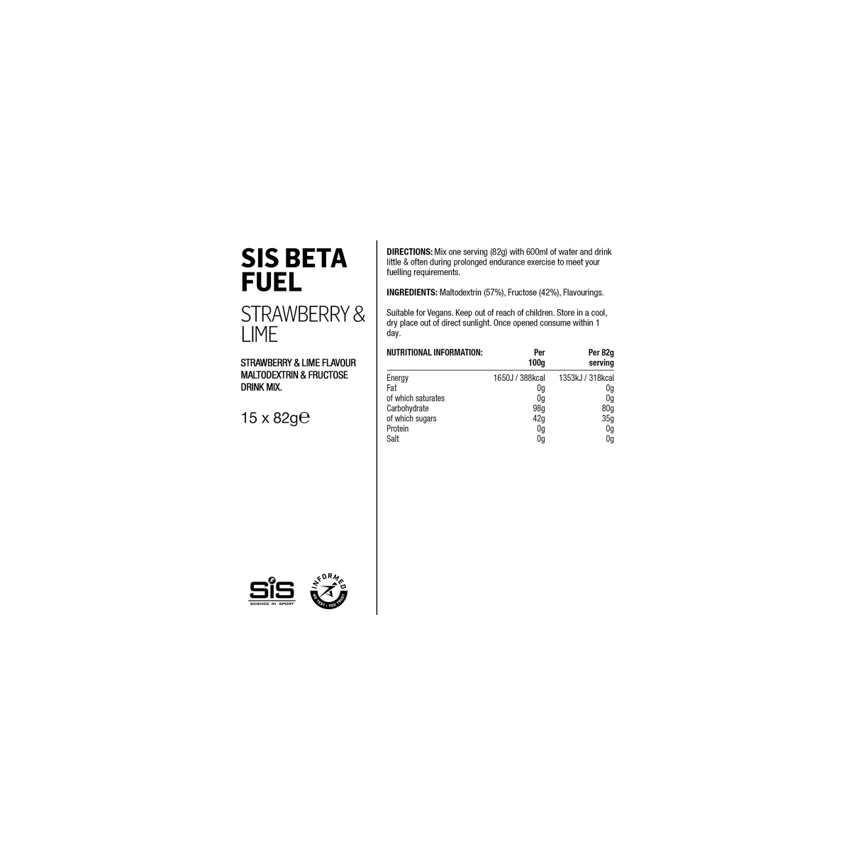 SiS Beta Fuel Bebida Energética 80 g 1 sobre INFORMACION