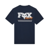 espalda Camiseta Fox 195 Original algodón premium azul