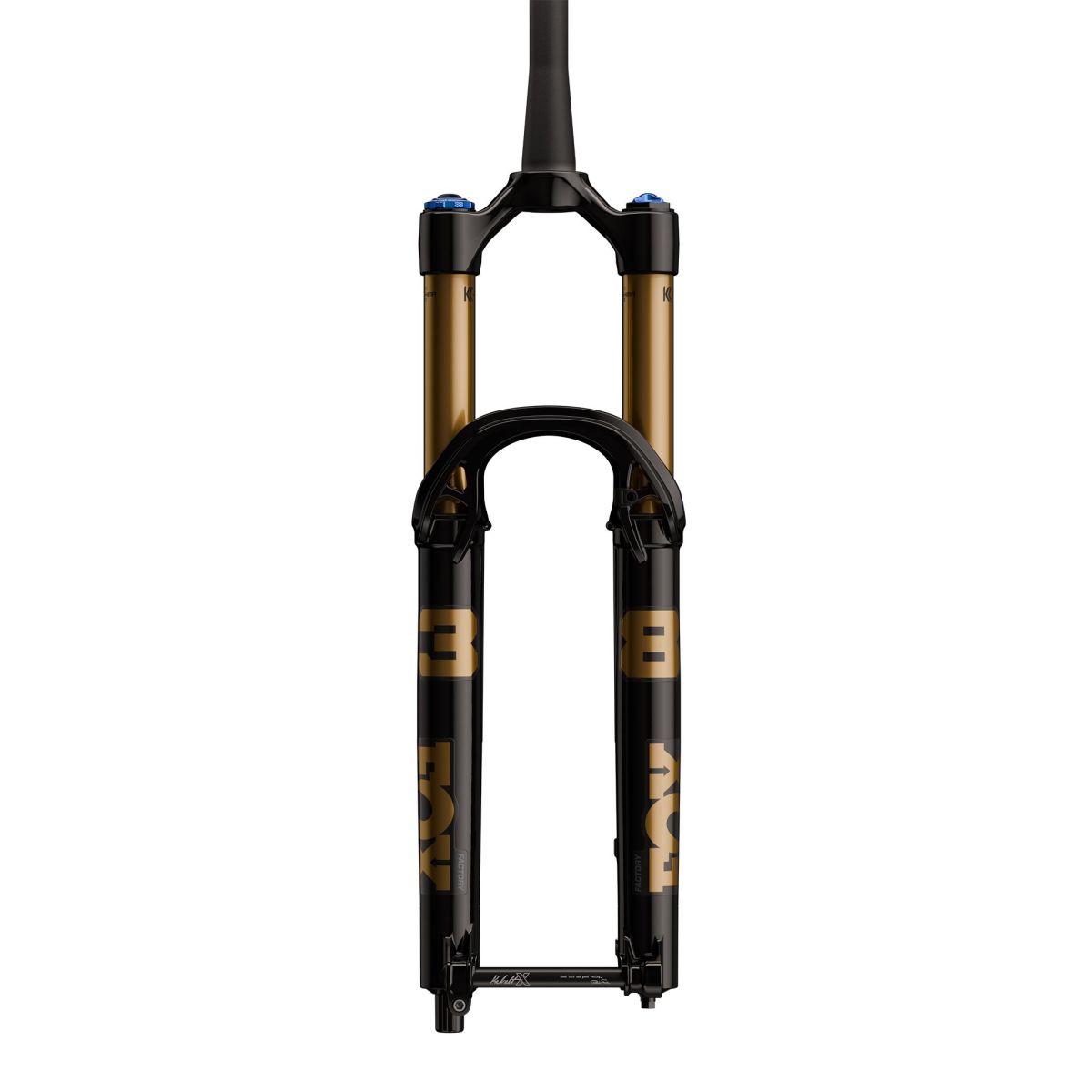Fox 38 Factory Kashima 29 Grip X2 170mm Boost negra 2027 pegatinas doradas