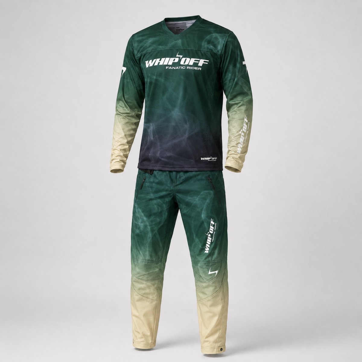 Kit Whip Off de camiseta y pantalon Largo para DH y Enduro verde
