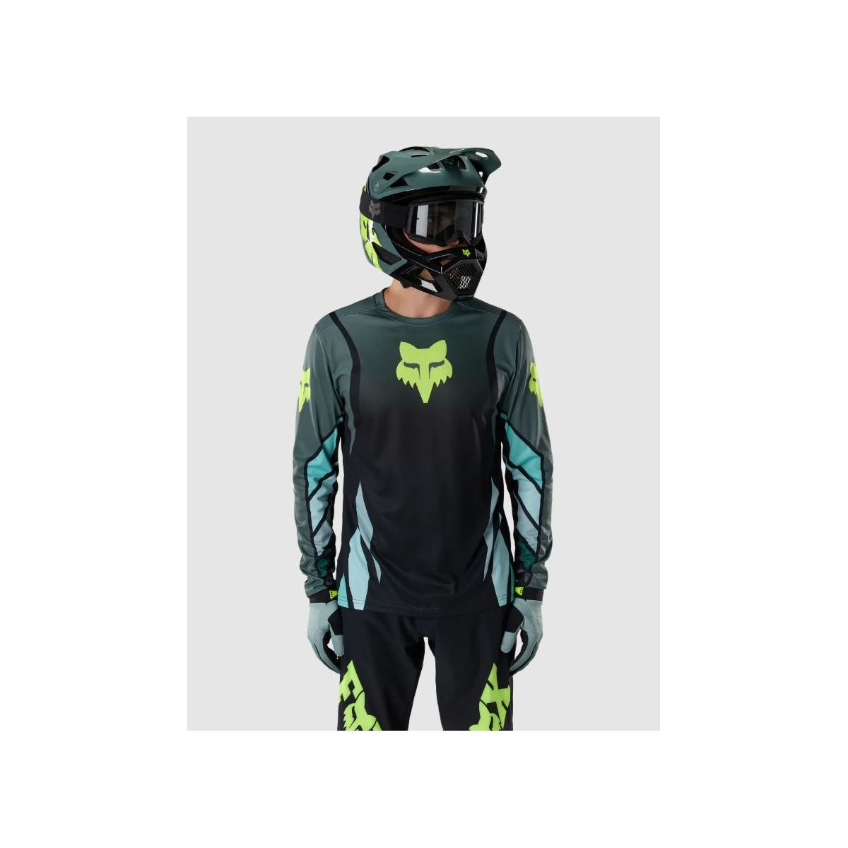 conjunto Camiseta manga larga Fox Ranger LS Foundry Verde Salvia MTB 40166-221