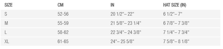 guia de tallas cascos Bell Sixer