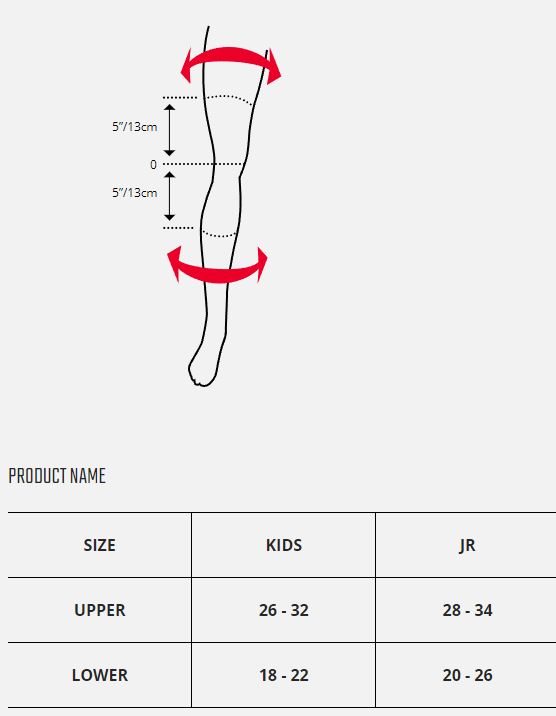 guía de tallas rodilleras Leatt 3DF 5.0 Junior / Kid | the bike village | maresme | barcelona | enduro | niños