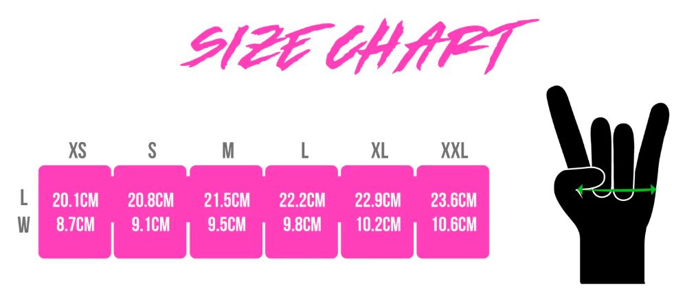 Guia de tallas guantes muc-off